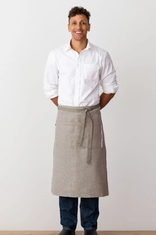 Bistro Longy Apron, 28"L, Tan with Tan Straps, Men or Women