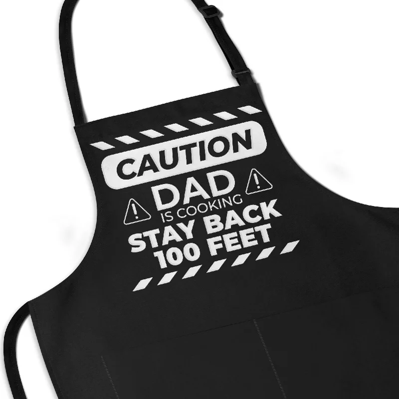 Caution Dad Is Cooking - Funny Dad Apron