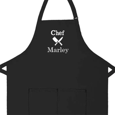 Personalized Apron Embroidered Chef Knives Design Add a Name