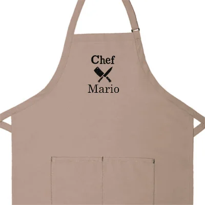 Personalized Apron Embroidered Chef Knives Design Add a Name