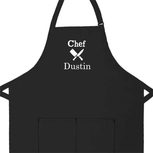 Personalized Apron Embroidered Chef Knives Design Add a Name