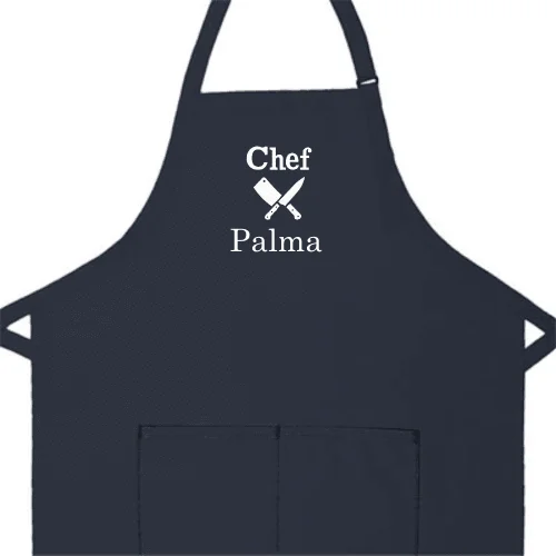 Personalized Apron Embroidered Chef Knives Design Add a Name