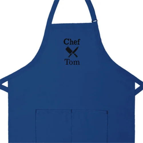 Personalized Apron Embroidered Chef Knives Design Add a Name