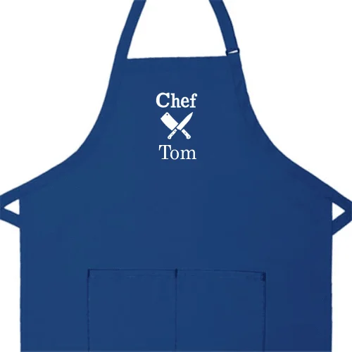 Personalized Apron Embroidered Chef Knives Design Add a Name