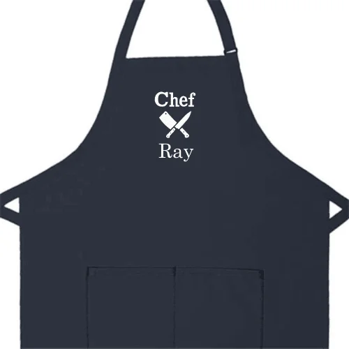 Personalized Apron Embroidered Chef Knives Design Add a Name