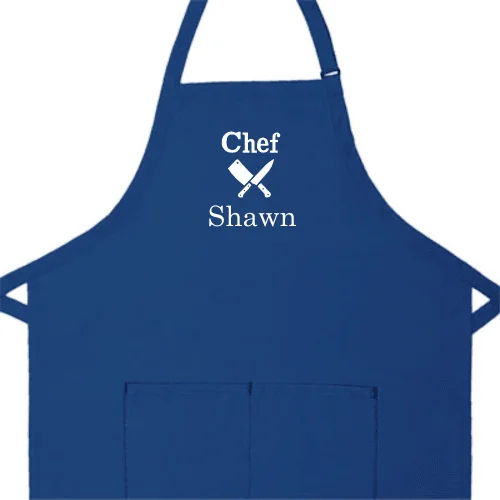 Personalized Apron Embroidered Chef Knives Design Add a Name