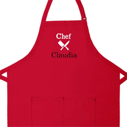 Personalized Apron Embroidered Chef Knives Design Add a Name