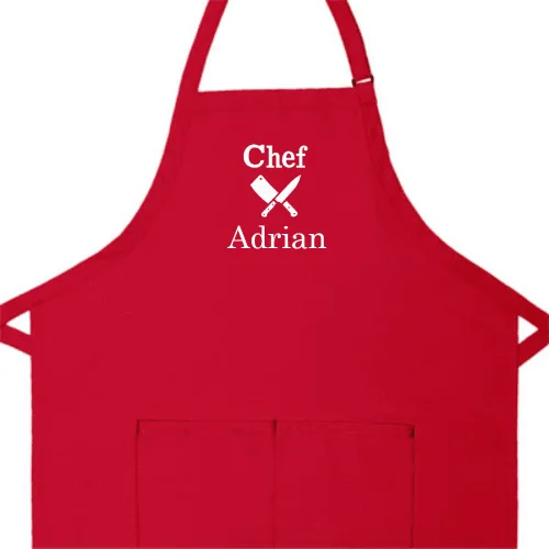 Personalized Apron Embroidered Chef Knives Design Add a Name