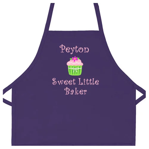 Embroidered Personalized Sweet Little Baker with Name Kids Apron