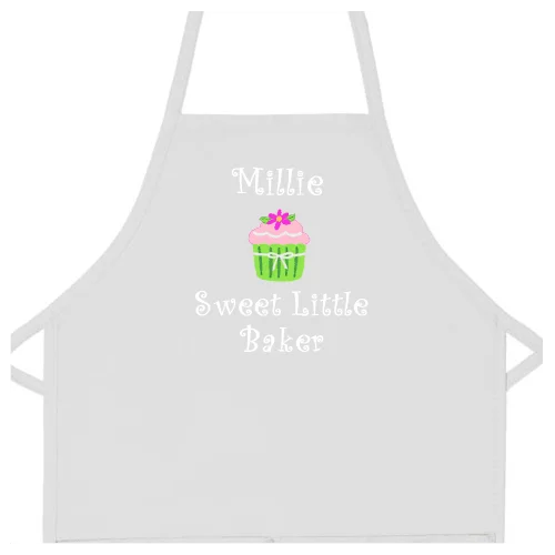 Embroidered Personalized Sweet Little Baker with Name Kids Apron