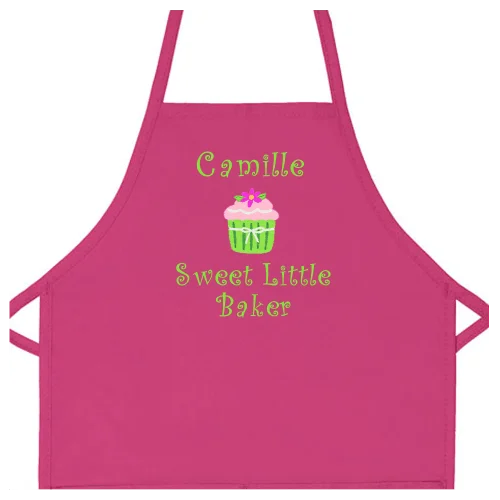 Embroidered Personalized Sweet Little Baker with Name Kids Apron