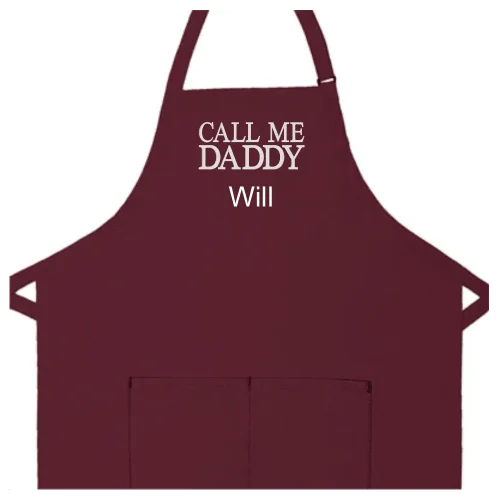 Personalized Apron Embroidered Call Me Daddy Design Add a Name