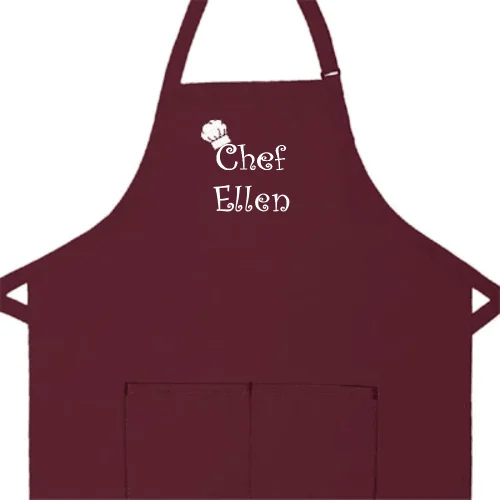 Personalized Apron Embroidered Chef Any Name Design Add a Name