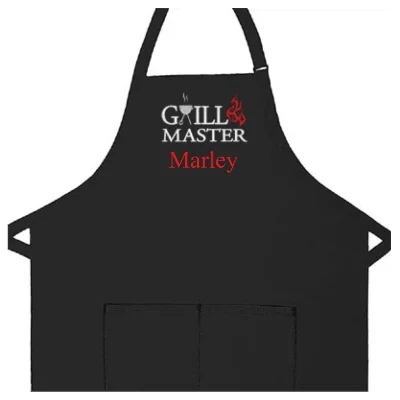 Personalized Apron Embroidered Grill Master Design Add a Name