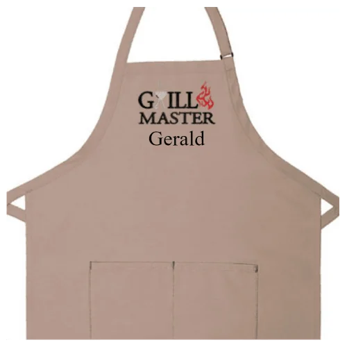 Personalized Apron Embroidered Grill Master Design Add a Name