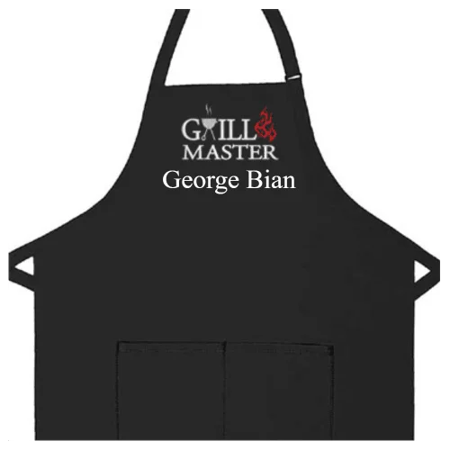 Personalized Apron Embroidered Grill Master Design Add a Name