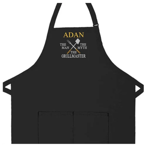 Personalized Apron Embroidered Man, Myth, Grillmaster Design Add a Name