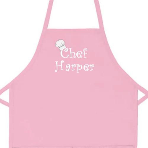 Personalized Child Apron Embroidered Chef Any Name Add a Name