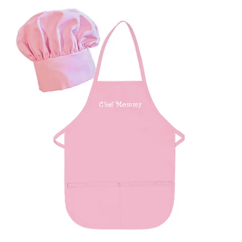 Personalized Embroidered Kids Apron and Chef Hat Set