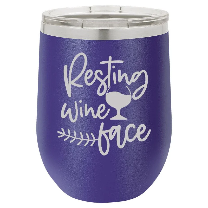 Personalized Resting Wine Face Engraved Wine Tumbler