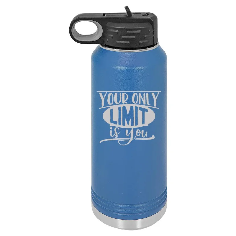 Personalized Your Only Limit Is You Laser Engraved Water Bottle