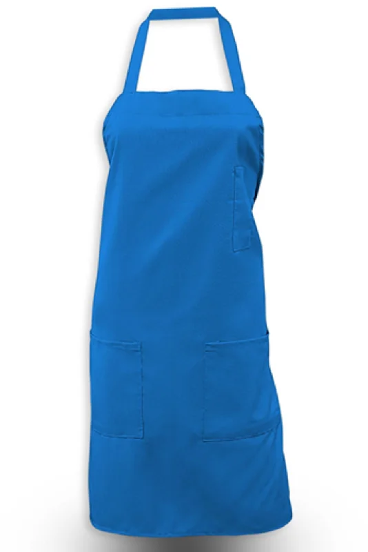 Royal Blue Bib Apron (3 Pockets)