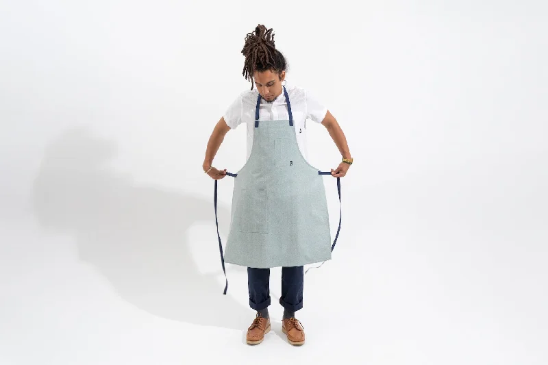 Seafoam Recycled Work Chef Apron