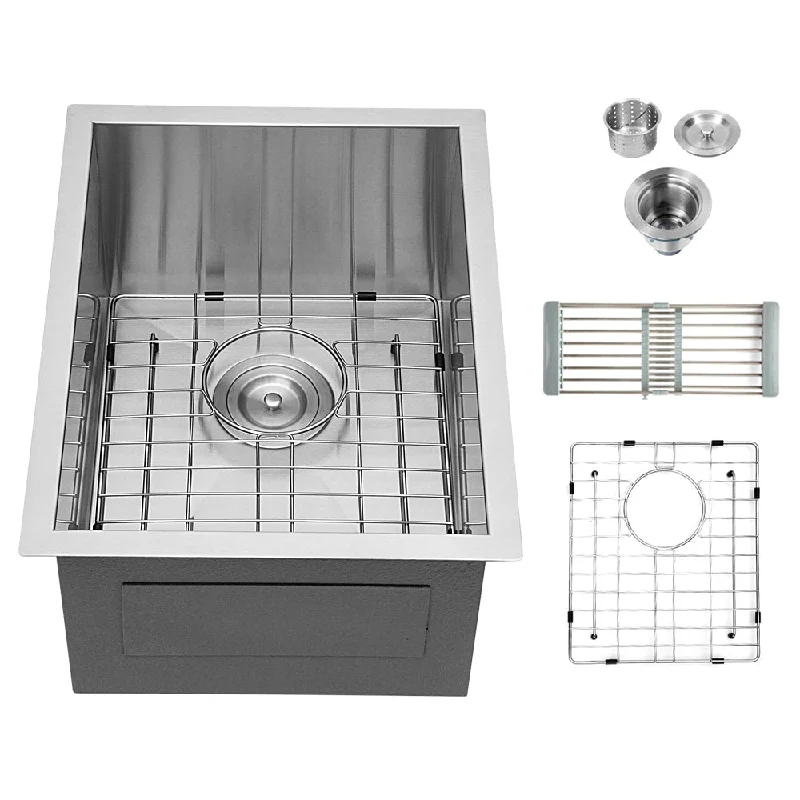 15" L x 20" W Undermount Kitchen Sink Stainless Steel Bar Sink