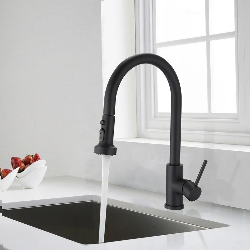 16.14 inch stainless steel pull-down kitchen faucet with sprayer