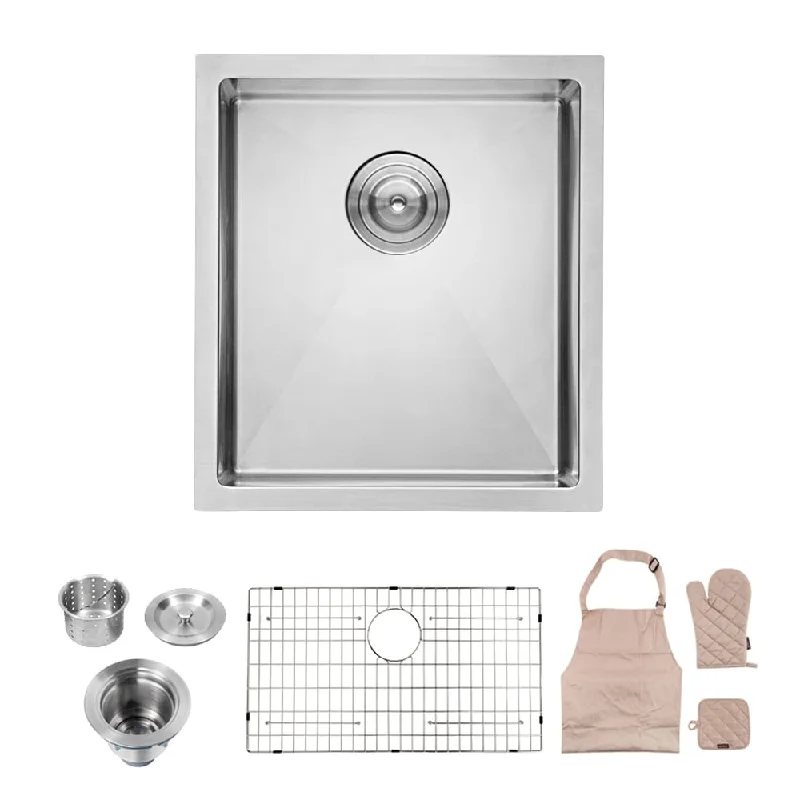 16-Gauge Stainless Steel Rectangle Undermount Single Bowl Kitchen Sink - 17 in. Width