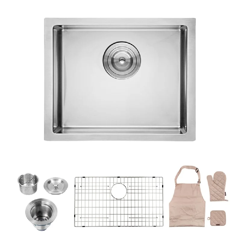 16-Gauge Stainless Steel Rectangle Undermount Single Bowl Kitchen Sink - 23 in. Width