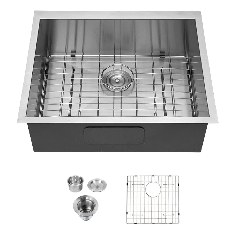 18-Gauge Stainless Steel Rectangle Undermount Single Bowl Kitchen Sink - 23 in. Width