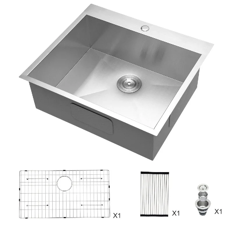 28x22 Kitchen Sink Topmount 18 Gauge Stainless Steel Single Bowl Kitchen Sink Basin