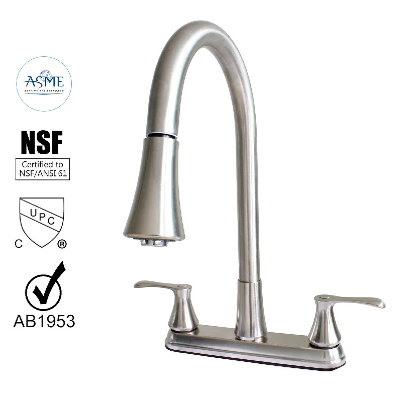 8201ZNL-BN - Hybrid Metal Deck Kitchen Sink Faucet 28mm Spout with Pull down Spray Brushed Nickel