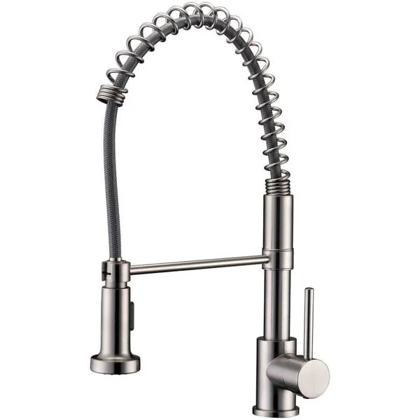 AA Warehousing Kitchen Faucet Luxurious Single Handle Brushed Nickel Finish Pull Down Kitchen Faucet