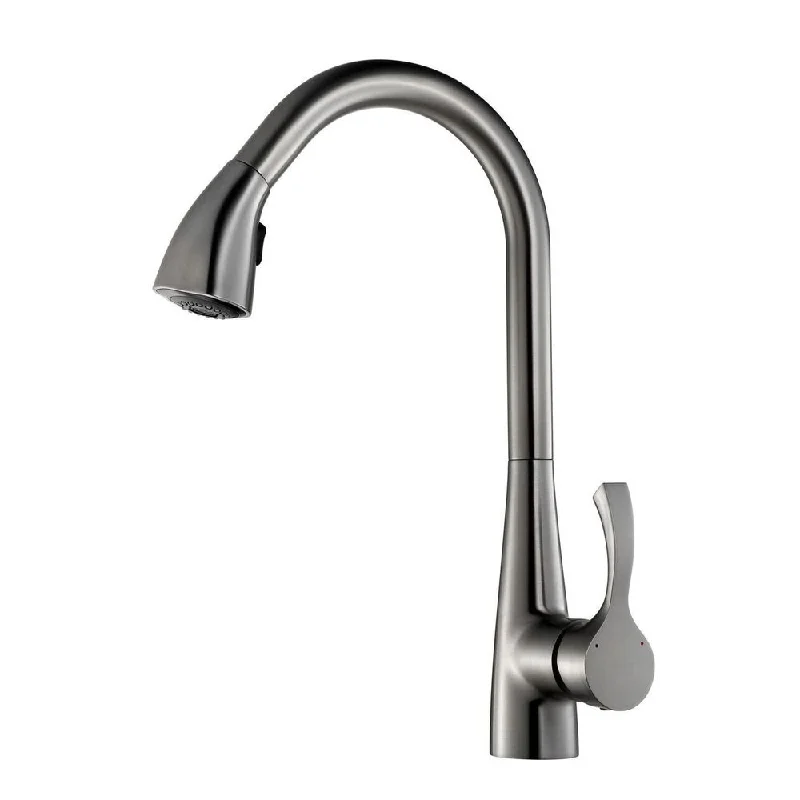 AA Warehousing 'Manhattan' Single Handle Brushed Nickel Finish Kitchen Faucet