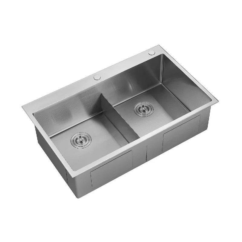 Ada Stainless Steel 36 inch 50/50 Topmount Drop-in Kitchen Sink - 36*22