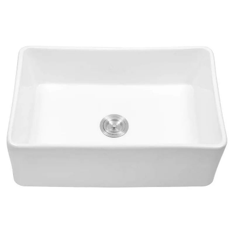 Aurora Decor Fireclay Single Bowl Farmhouse Kitchen Sink - 33 in. Width