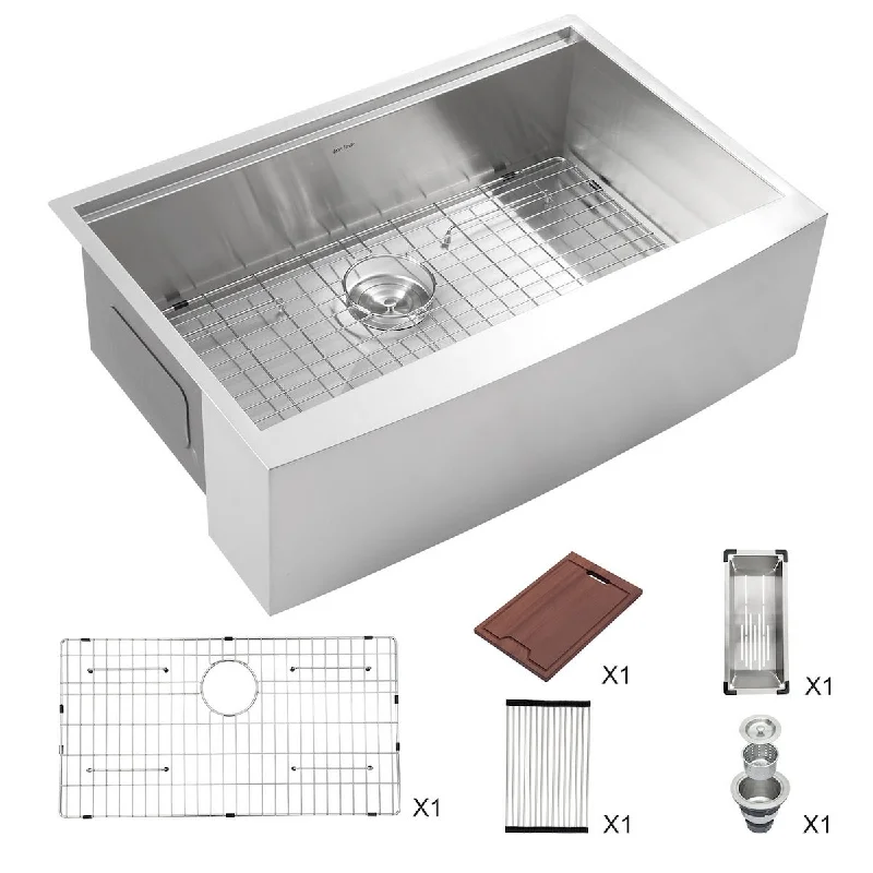 Aurora Decor Single Bowl Stainless Steel Farmhouse kitchen sink - 36 in. Width