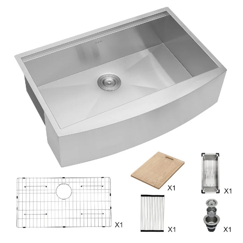 Aurora Decor Single Bowl Stainless Steel Farmhouse kitchen sink - 36 in. Width