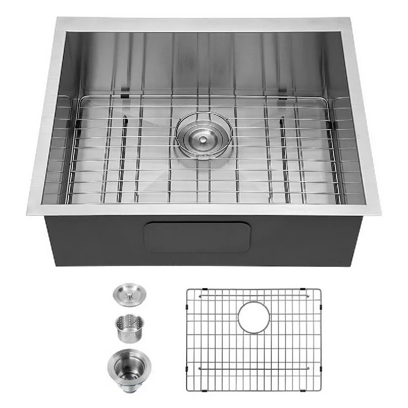 Aurora Decor Single Bowl Stainless Steel Undermount kitchen sink - 25 in. Width