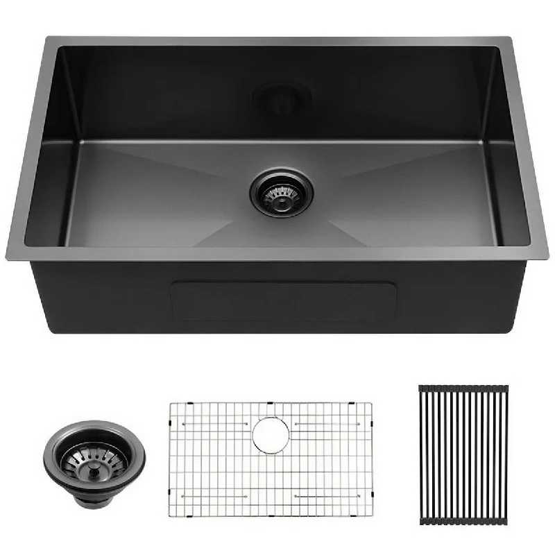 Aurora Decor Single Bowl Stainless Steel Undermount kitchen sink - 32 in. Width