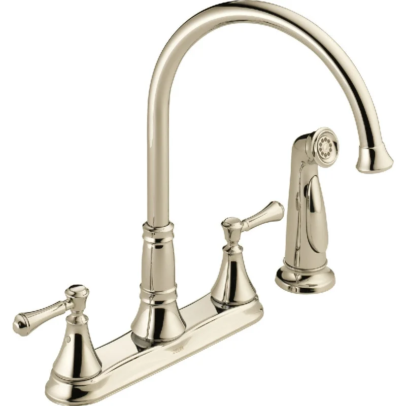 Cassidy Two Handle Kitchen Faucet with Spray, Polished Nickel