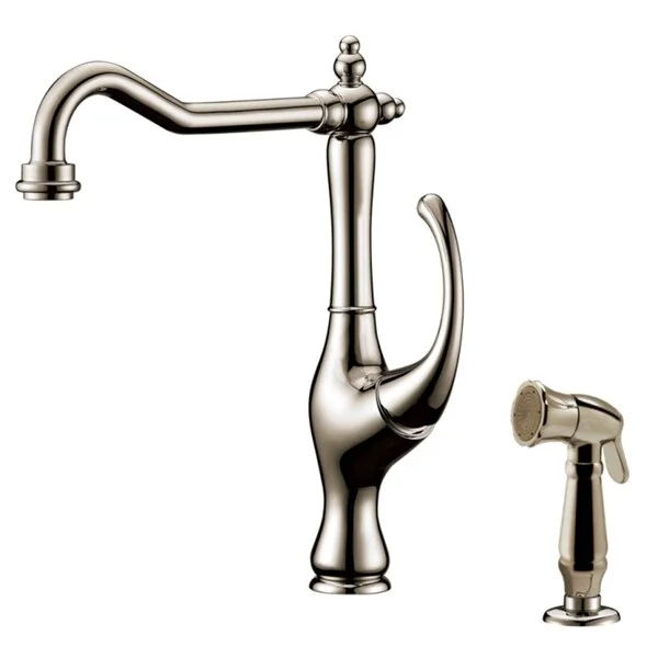 Dawn Brushed Nickel Single-lever Kitchen Faucet with Side-spray