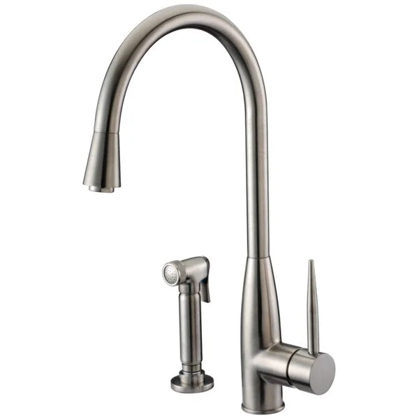 Dawn Brushed Nickel Single-lever Kitchen Faucet with Side-spray