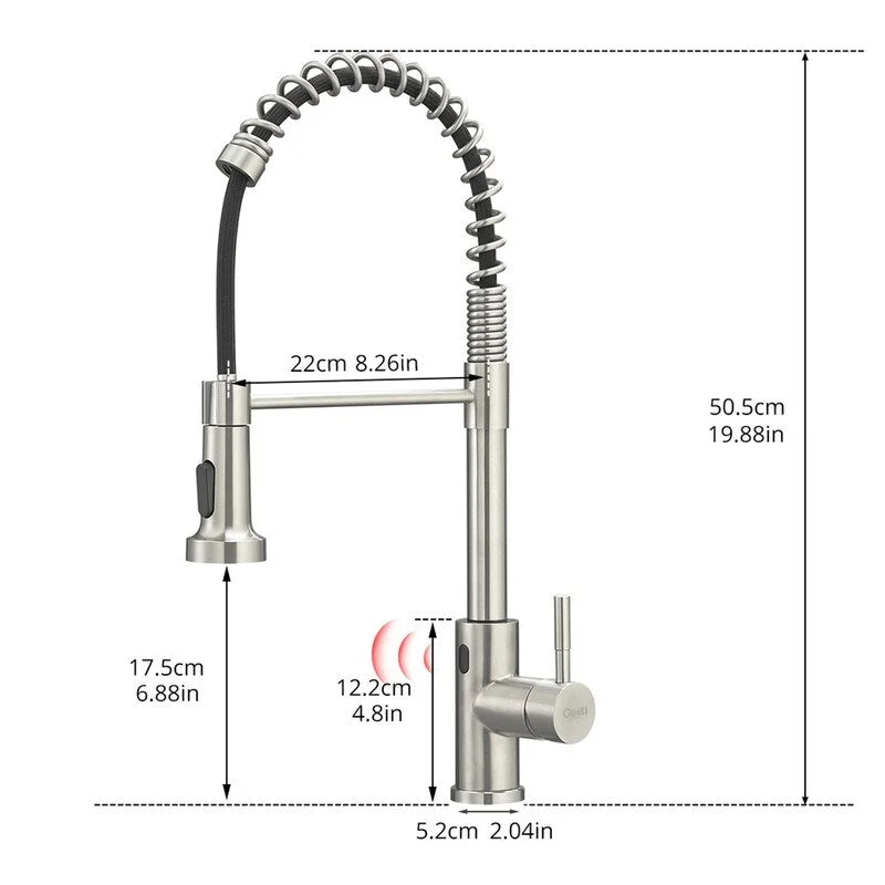 EPOWP Touchless Kitchen Sink Faucets with Pull Out Sprayer