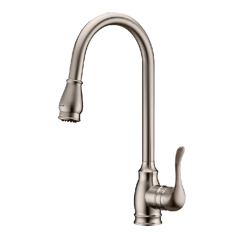 Fontaine Fiorella Brushed Nickel 1-Handle Pull Down Kitchen Faucet