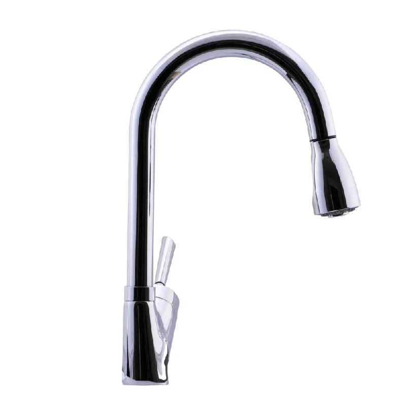 Hahn Avante-Garde Duo Joystick Chrome Pull-down Kitchen Faucet - Chrome/Clear