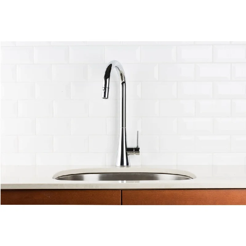 Hahn Contemporary Single Lever Pull-down Chrome Kitchen Faucet - Chrome/Clear