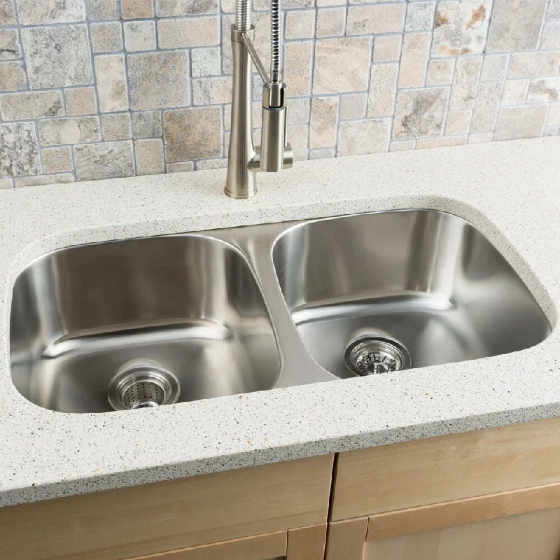 Hahn Stainless Steel Equal Double-bowl Kitchen Sink - 18 Gauge